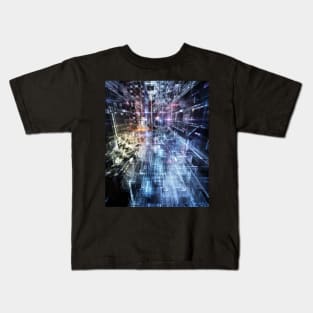 Futuristic Geometric Tech Kids T-Shirt